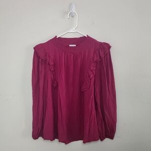 Women's Ruffled Blouse - Pink